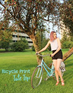 I Want To Ride My Bicycle // Sweet Printed Tate Top