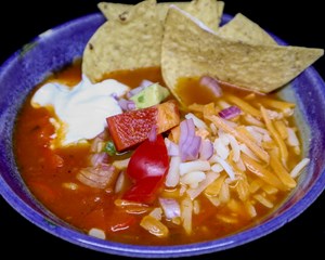 Bean & Tortilla Soup - Every Day Dorie AND Blueberry-Buttermilk Bundt Cake