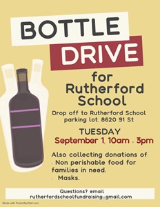 Rutherford School Bottle and Food Drive - September 1, 2020