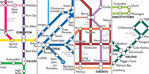 A closer look at the City of Canada transit map