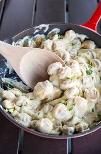 Rich & Creamy Parmesan Garlic Sautéed Mushrooms