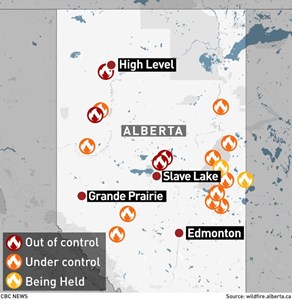 Slave Lake opens doors to High Level fire evacuees