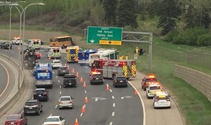 12 injured in school bus crash on Whitemud