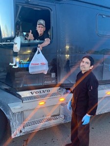 Good deed served medium rare to truckers in Wainwright